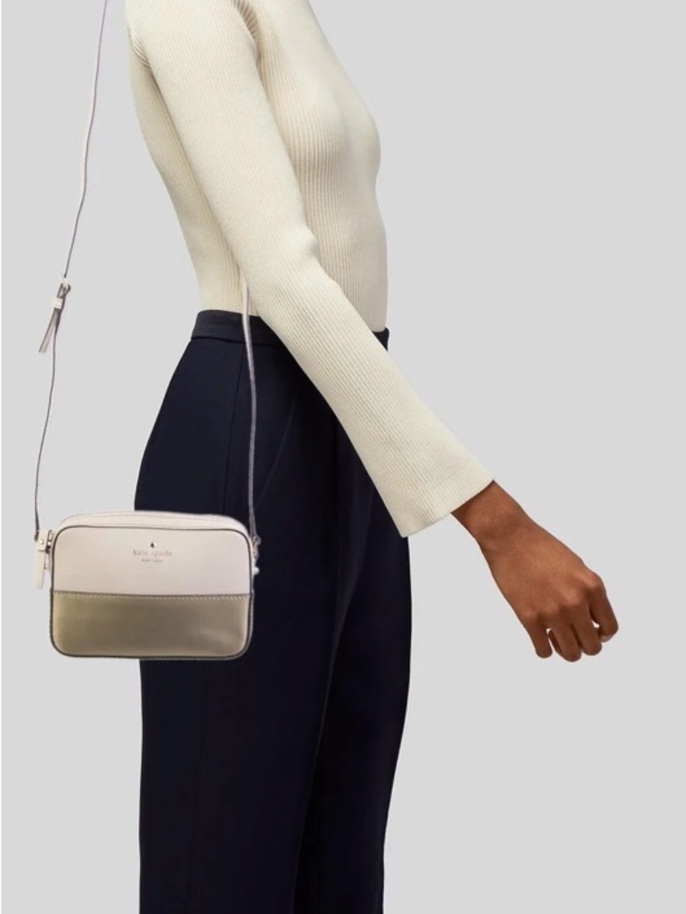 kate spade Cream and Gold Two-Tone Crossbody Bag! - Picture 2 of 11